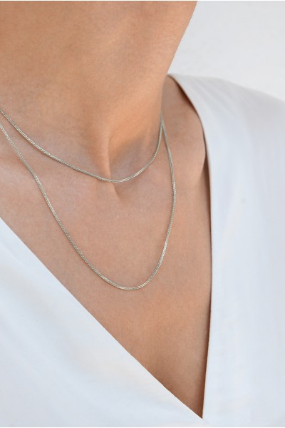 Αλυσίδα Spigga 50cm από Λευκόχρυσο 14Κ