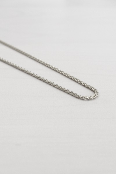 Αλυσίδα Λευκόχρυση Μασίφ Spigga 45cm από Χρυσό 14Κ Round No2