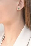 Σκουλαρίκια Λευκόχρυσο 18Κ Σμαράγδι Brillant 0.44ct