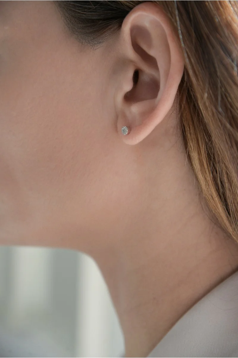 Σκουλαρίκια Λευκόχρυσο 18Κ Pave Διαμάντι 0.19ct