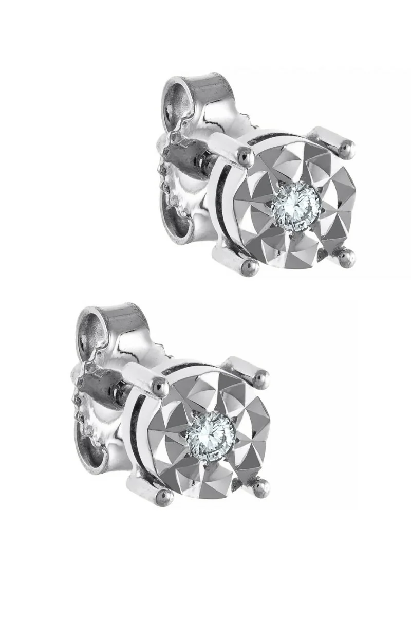 Σκουλαρίκια Λευκόχρυσο 18Κ Diamantate Brillant 0.04ct