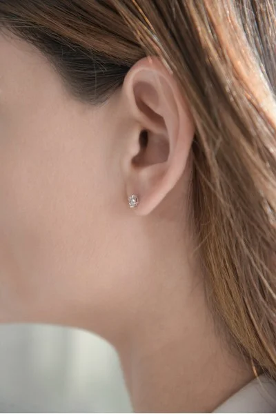 Σκουλαρίκια Λευκόχρυσο 18Κ Diamantate Brillant 0.04ct