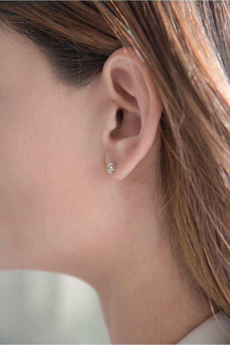 Σκουλαρίκια Λευκόχρυσο 18Κ Diamantate Brillant 0.04ct