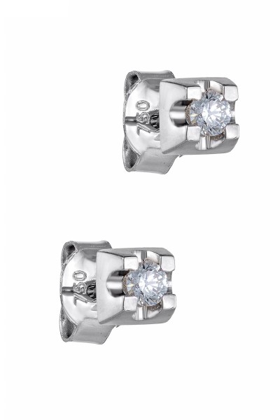 Σκουλαρίκι Λευκόχρυσο 18Κ Brillant 0.12ct