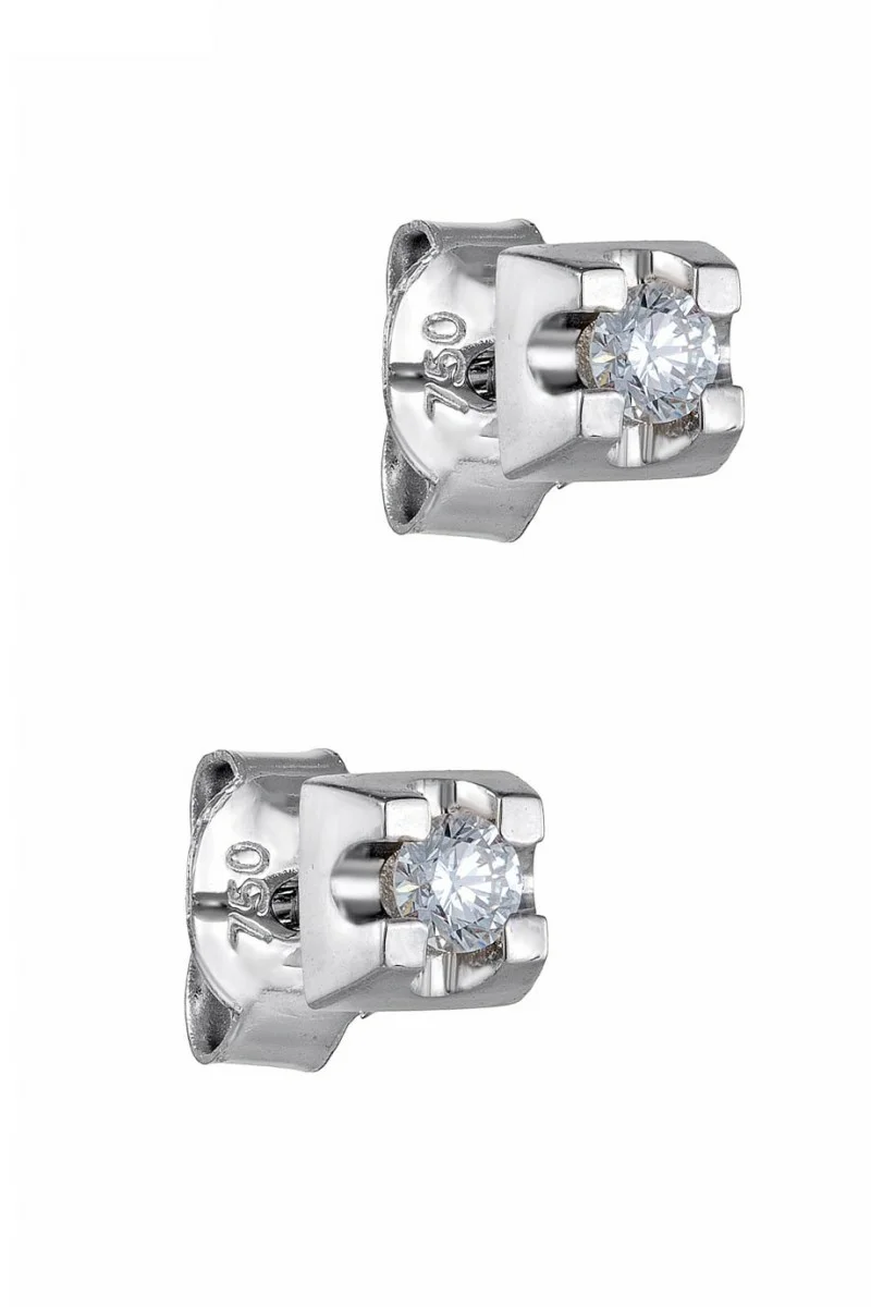 Σκουλαρίκι Λευκόχρυσο 18Κ Brillant 0.12ct