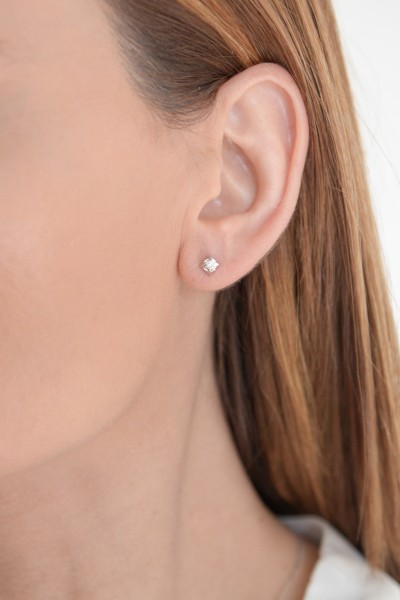 Σκουλαρίκι Λευκόχρυσο 18Κ Brillant 0.12ct