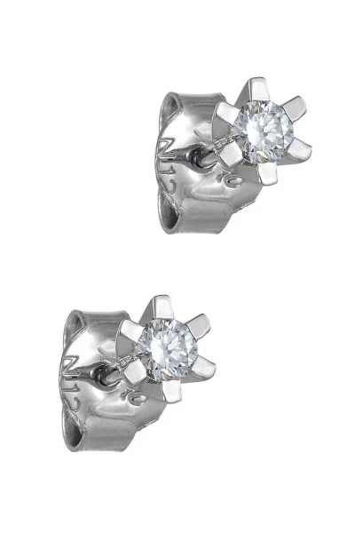 Σκουλαρίκι Εξάδοντο Λευκόχρυσο 18Κ Brillant 0.15ct