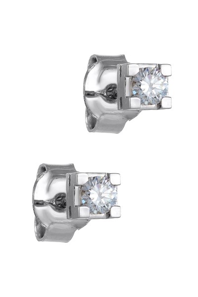 Σκουλαρίκι Λευκόχρυσο 18Κ Brillant 0.16ct