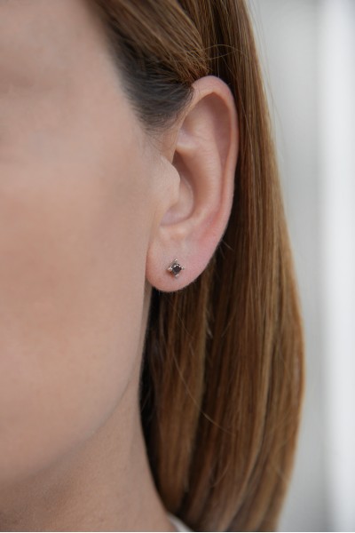 Σκουλαρίκι Λευκόχρυσο 18Κ Black Diamond 0.34ct