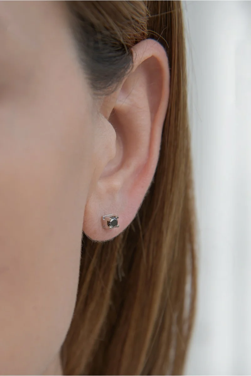 Σκουλαρίκι Λευκόχρυσο 18Κ Black Diamond 0.42ct