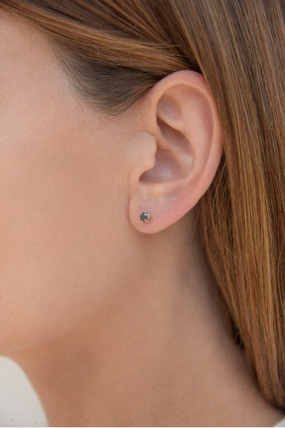 Σκουλαρίκι Εξάδοντο Λευκόχρυσο 18Κ Black Diamond 0.62ct