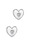 Σκουλαρίκι Λευκόχρυσο 18Κ Καρδιά 0.05ct
