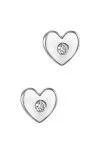 Σκουλαρίκι Λευκόχρυσο 18Κ Καρδιά 0.05ct
