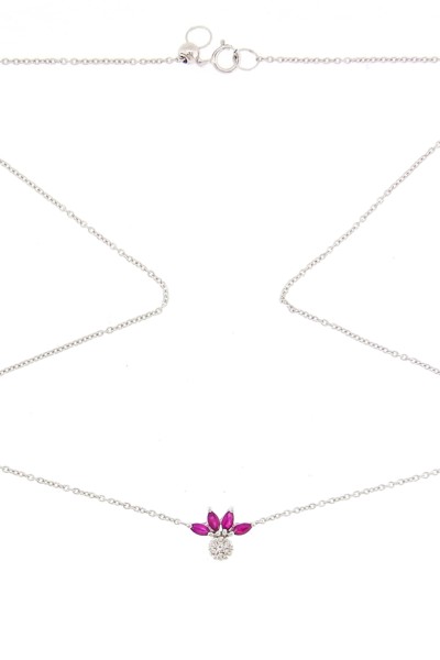 Κολιέ Λευκόχρυσο 18Κ Ρουμπίνι Brillant 0.52CT