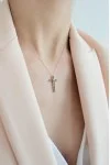 Κολιέ Ροζ Χρυσό 18Κ Deep Blue Cross 0.21Ct