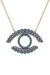 Κολιέ Ροζ Χρυσό 18Κ Deep Blue Eye 0.44Ct