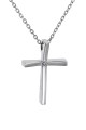 Κολιέ Λευκόχρυσο 18Κ Σταυρός με Διαμάντια Brillant 0.01ct