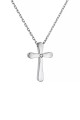Κολιέ Λευκόχρυσο 18Κ Σταυρός με Διαμάντια Brillant 0.007ct