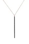 Κολιέ Ροζ Χρυσό 18Κ Minimal Μπάρα 0.11Ct