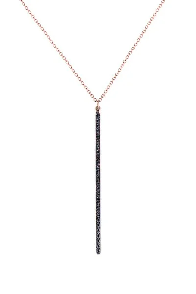 Κολιέ Ροζ Χρυσό 18Κ Minimal Μπάρα 0.11Ct