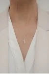 Κολιέ Λευκόχρυσο 18Κ Σταυρός με Διαμάντια Brillant 0.32ct