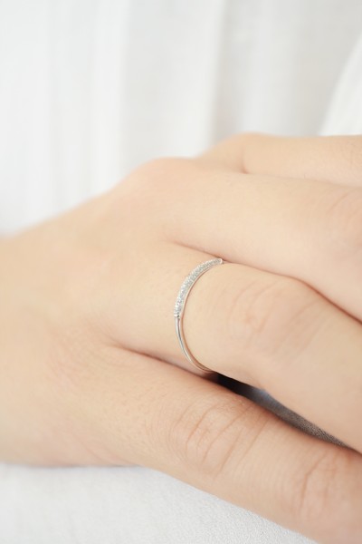 Δαχτυλίδι Λευκόχρυσο 18Κ Διαμάντι Σειρέ 0.11Ct