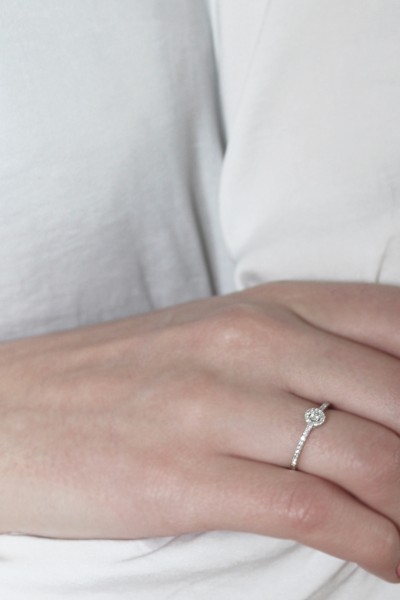 Δαχτυλίδι Μονόπετρο Σειρέ 18Κ Λευκόχρυσο 0.20ct