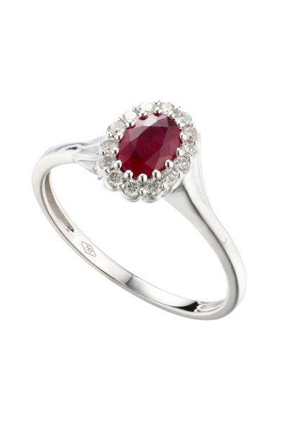 Μονόπετρο Λευκόχρυσο 18Κ Διαμάντι Ρουμπίνι 0.74Ct