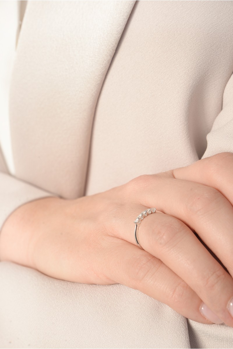Δαχτυλίδι Λευκόχρυσο 18Κ Διαμάντι Σειρέ 0.24Ct