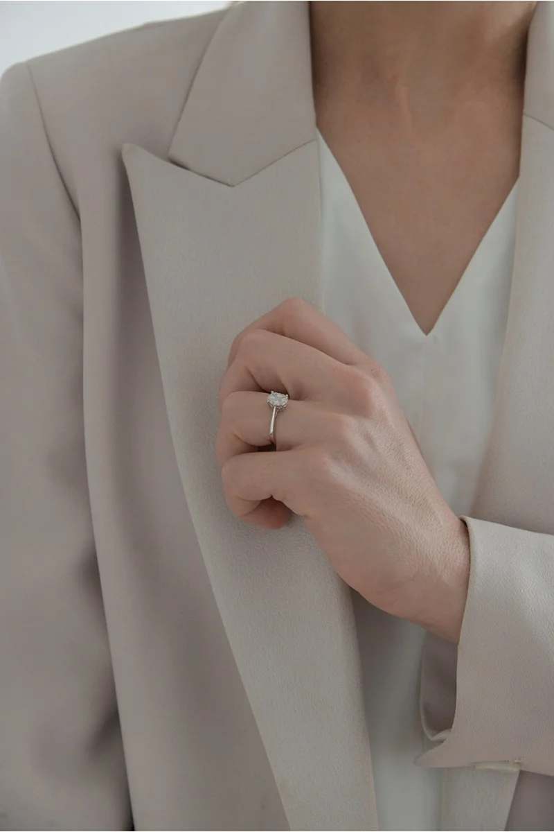 Δαχτυλίδι Λευκόχρυσο 18Κ Διαμάντι Pave 0.40ct