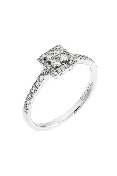 Μονόπετρο Λευκόχρυσο 18Κ Διαμάντι Σειρέ 0.39Ct