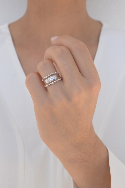 Δαχτυλίδι Διαμάντι Λευκόχρυσο 18Κ Baguette 0.36 Ct