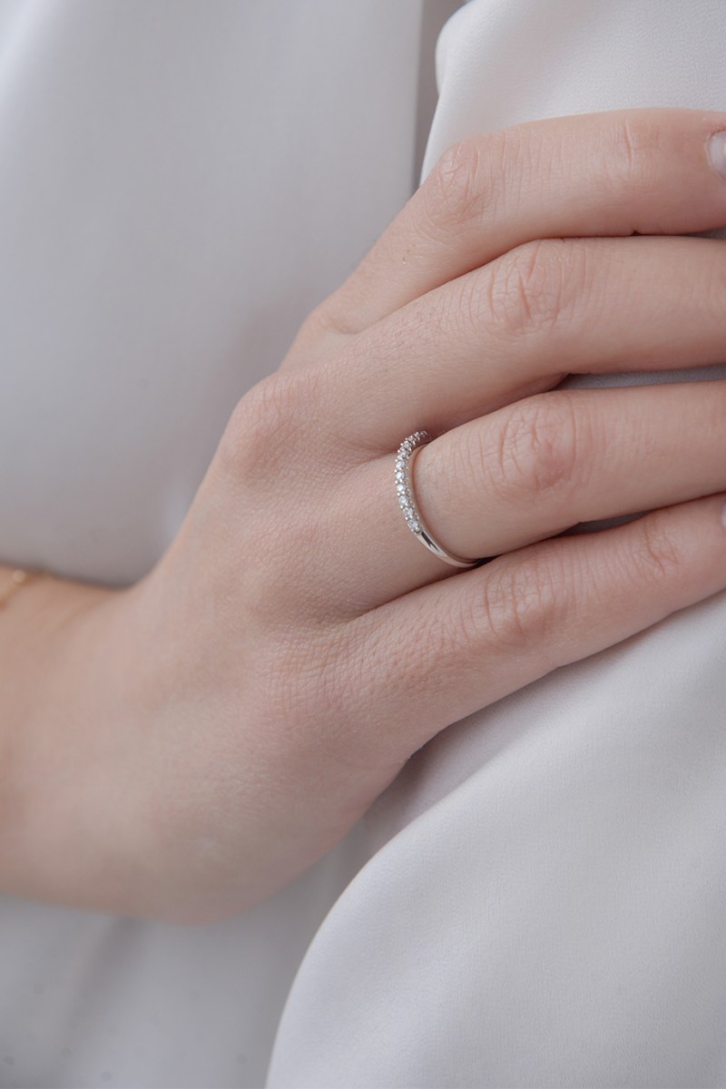 Δαχτυλίδι Λευκόχρυσο 18Κ Διαμάντι Σειρέ 0.21Ct