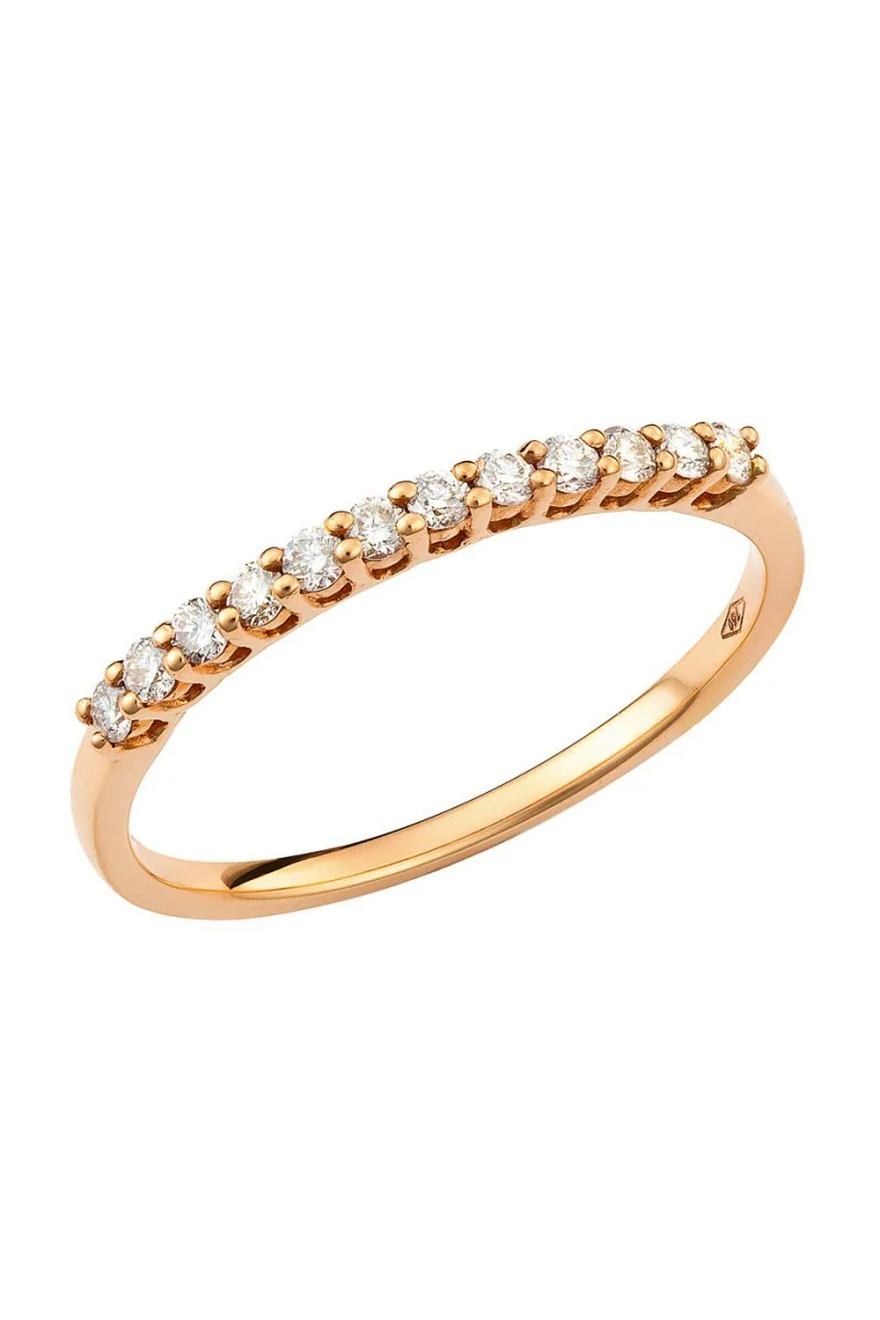 Δαχτυλίδι Ροζ Χρυσό 18Κ Διαμάντι Σειρέ 0.22Ct