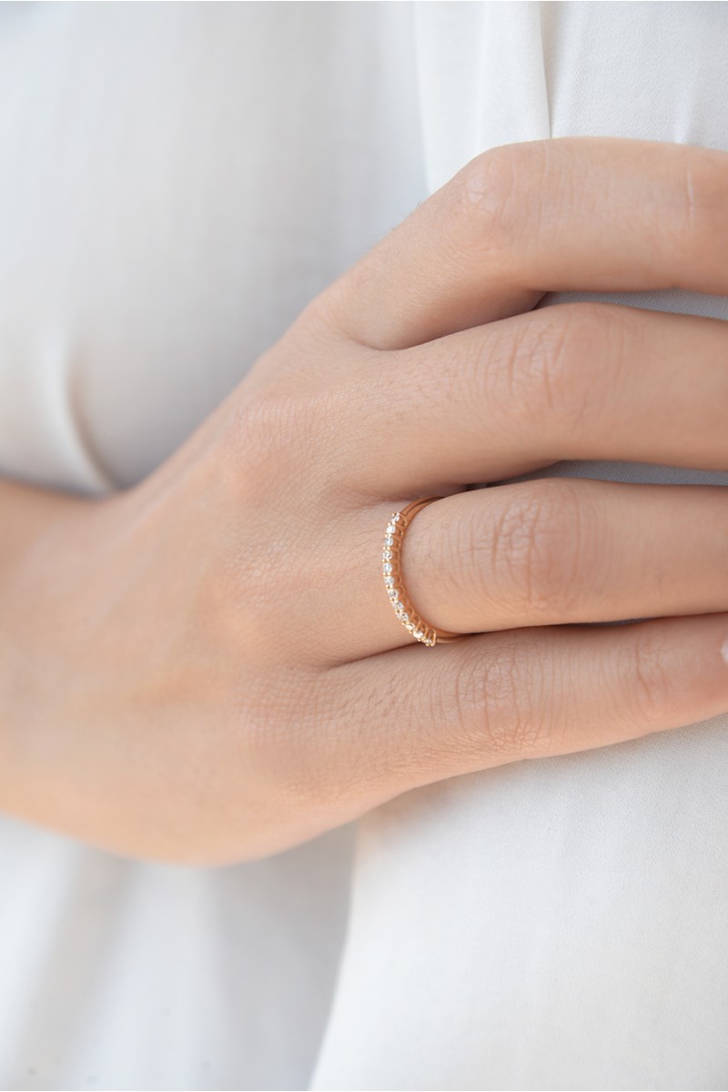 Δαχτυλίδι Ροζ Χρυσό 18Κ Διαμάντι Σειρέ 0.22Ct