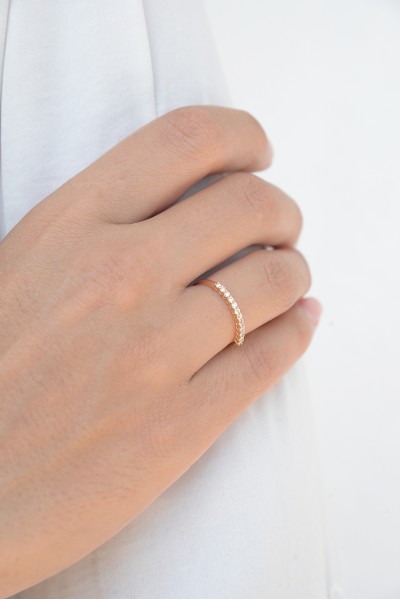 Δαχτυλίδι Ροζ Χρυσό 18Κ Διαμάντι Σειρέ 0.22Ct