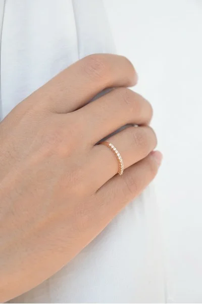 Δαχτυλίδι Ροζ Χρυσό 18Κ Διαμάντι Σειρέ 0.22Ct