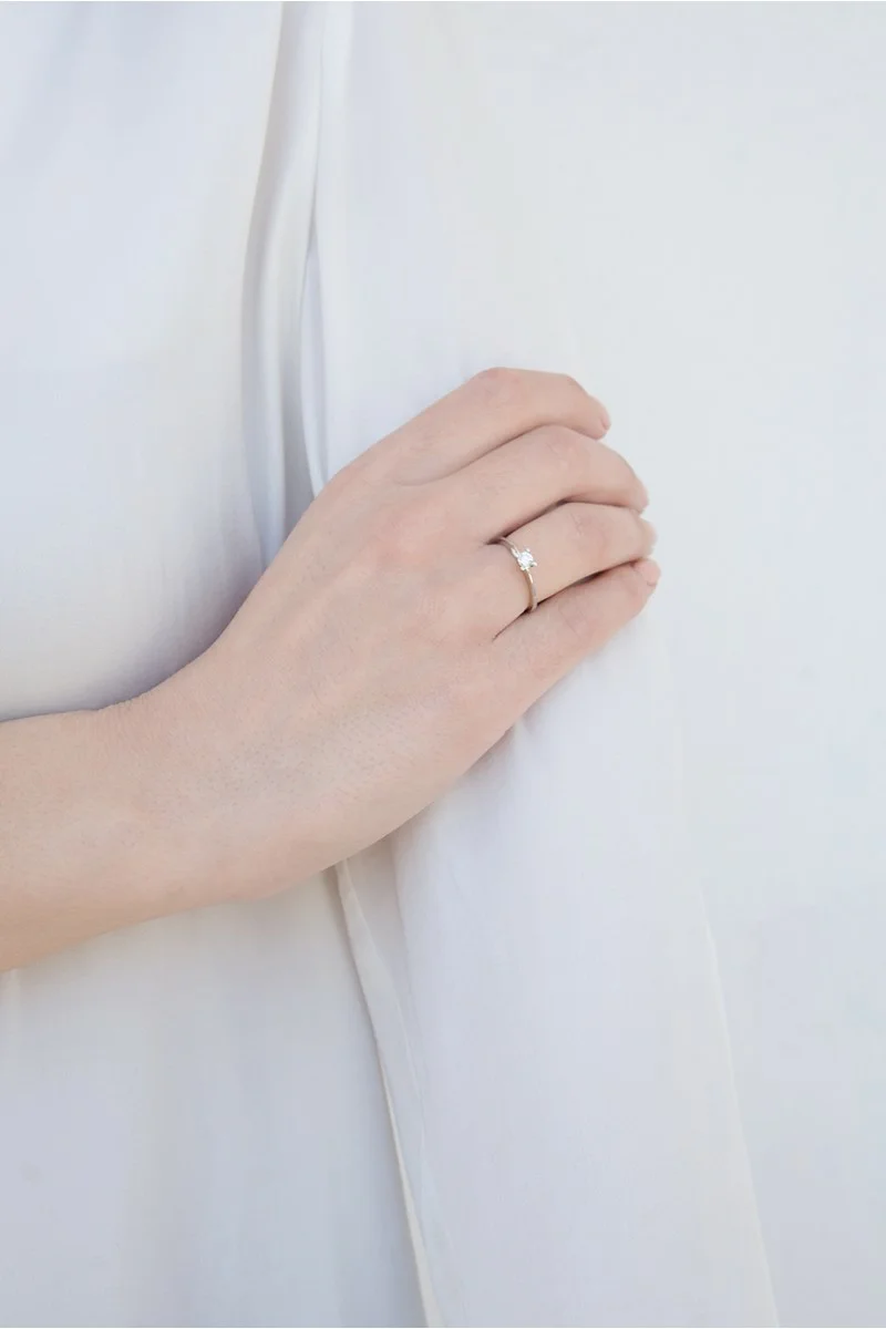 Μονόπετρο Καρδιά Λευκόχρυσο 18Κ Διαμάντι 0.23ct