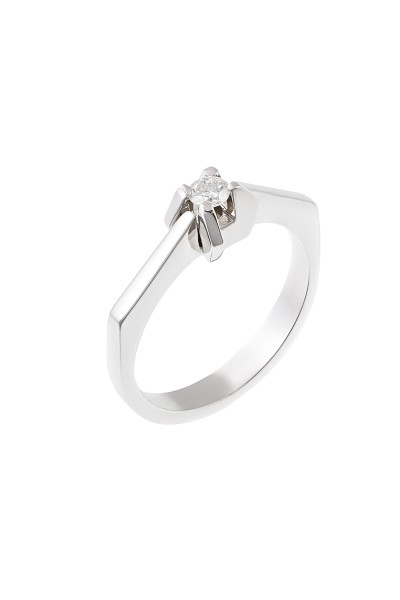 Δαχτυλίδι Λευκόχρυσο 18Κ Μονόπετρο Διαμάντι 0.15ct