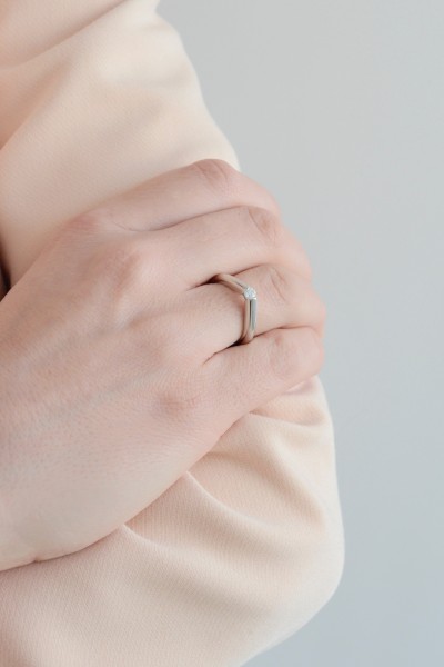 Μονόπετρο Λευκόχρυσο 18Κ Διαμάντι Minimal 0.16ct