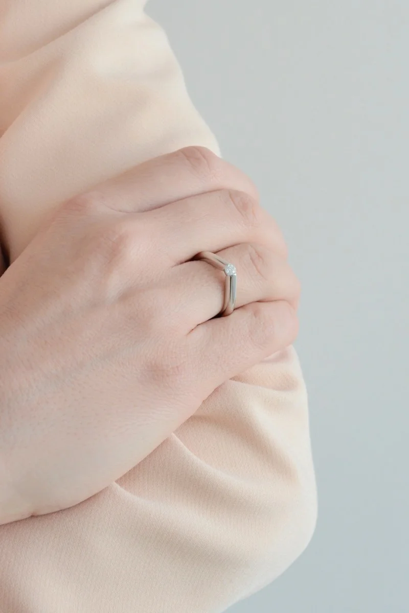 Μονόπετρο Λευκόχρυσο 18Κ Διαμάντι Minimal 0.16ct