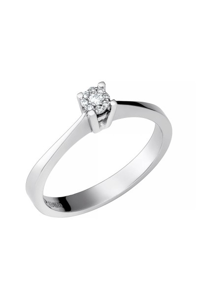 Μονόπετρο Λευκόχρυσο 18Κ Pave Διαμάντι 0.04ct