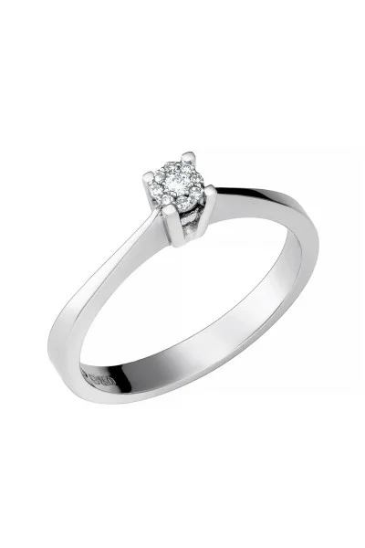 Μονόπετρο Λευκόχρυσο 18Κ Pave Διαμάντι 0.04ct