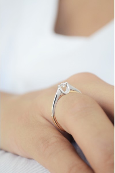 Μονόπετρο Ροζ Χρυσό 18Κ Διαμάντι 0.16ct