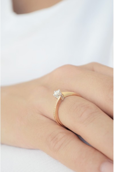 Μονόπετρο Ροζ Χρυσό 18Κ Διαμάντι 0.22ct