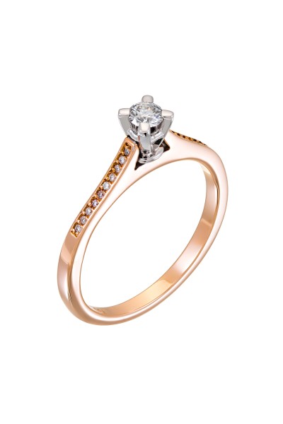 Μονόπετρο Ροζ Χρυσό 18Κ Διαμάντι 0.23ct