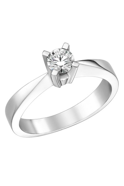 Μονόπετρο Λευκόχρυσο 18Κ Διαμάντι IGI 0.40ct