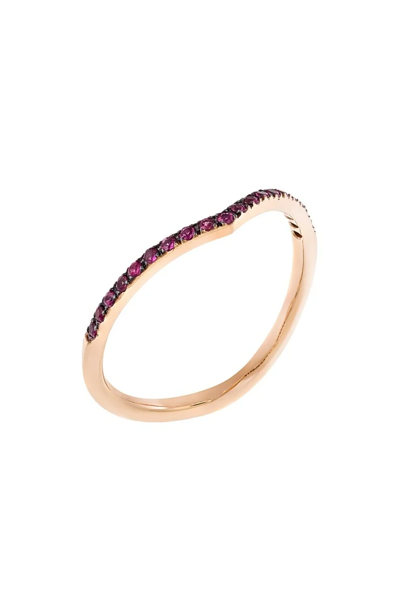Δαχτυλίδι Heart Ροζ Χρυσό 18Κ Heart Ρουμπίνια 0.17Ct