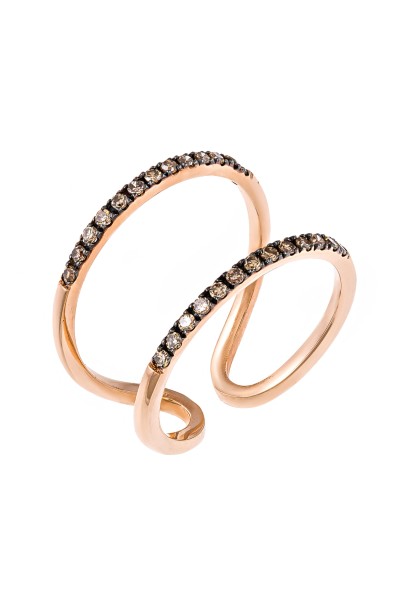 Δαχτυλίδι Ροζ Χρυσό 18Κ Double Trouble Collection 0.28Ct