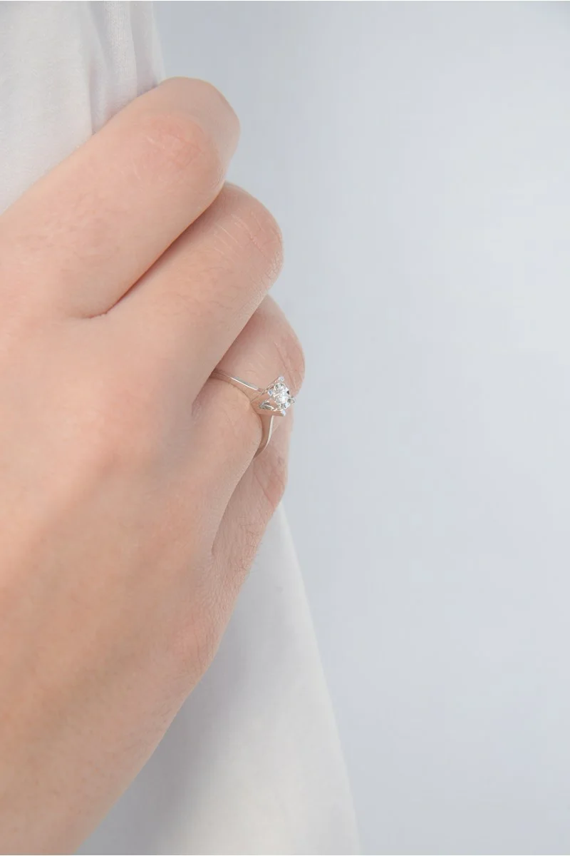Μονόπετρο Λευκόχρυσο 18Κ Διαμάντι Diamantate 0.07ct
